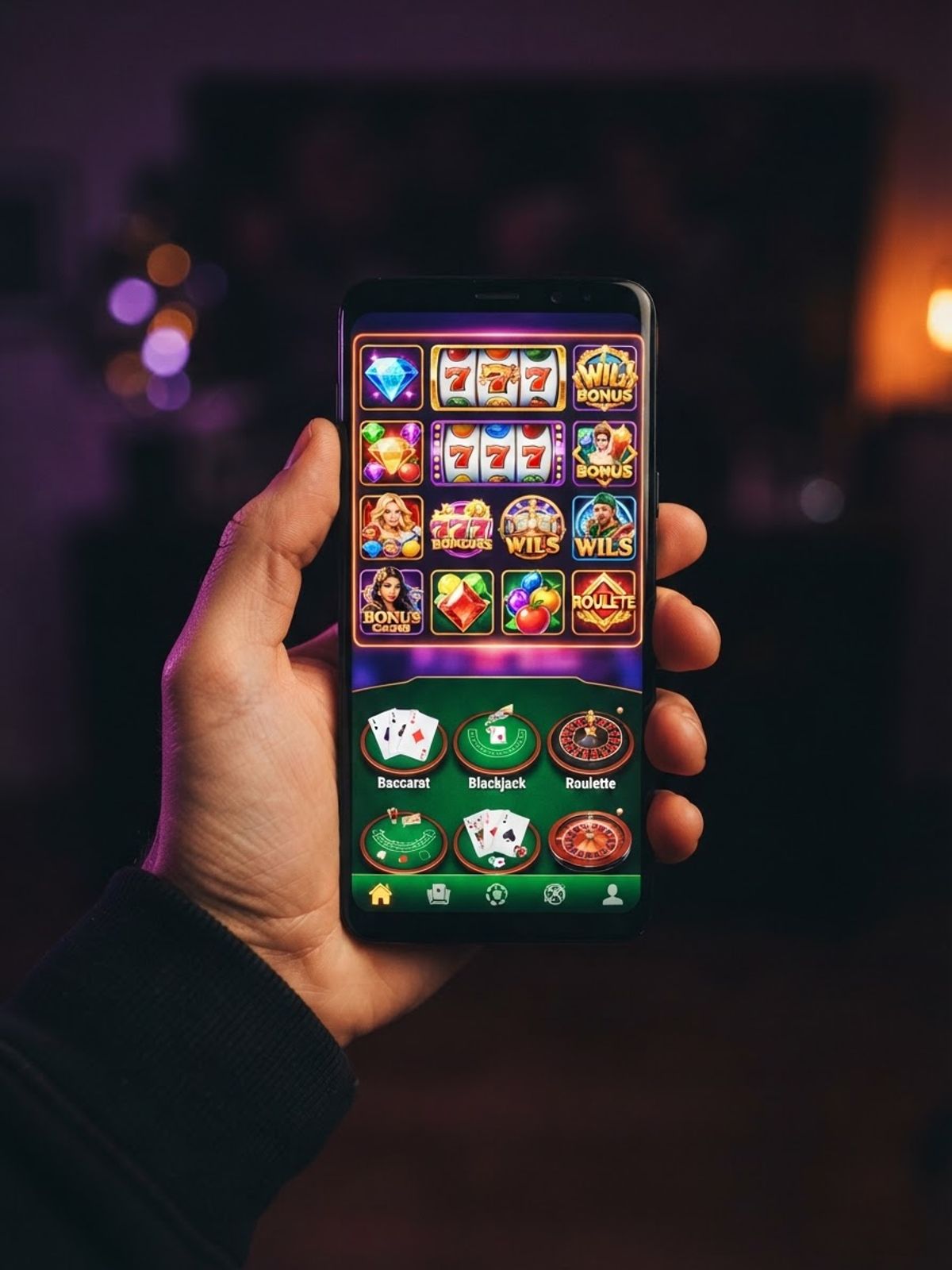 Slotmonster-casinoappen åbnet på en smartphoneskærm